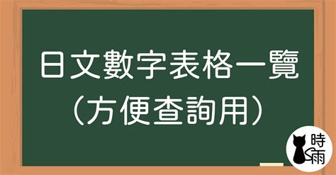 數字表|日文數字表格一覽（方便查詢用）